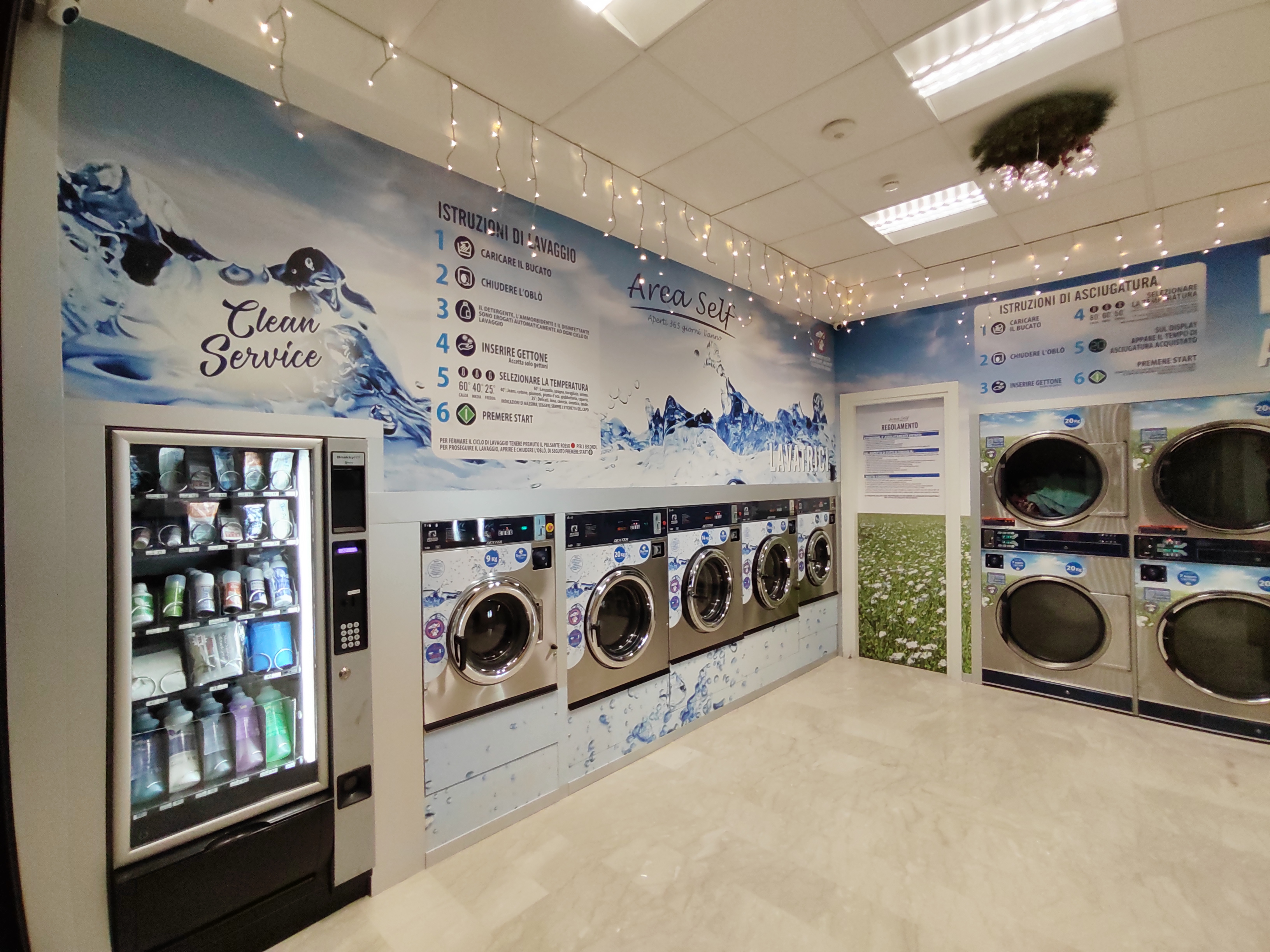 Decorazione stampata per lavanderia self service